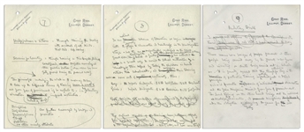 Robert Baden-Powell 12pp. Autograph Draft Letter Regarding the Nascent Boy Scouts Organization -- Circa 1917, During World War I: ''Scout training...brings out the individual, develops his character''